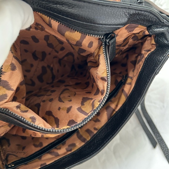 Aimee Kestenberg Black Leather Shoulder Bag with Blue Accent Strap - Picture 10 of 16